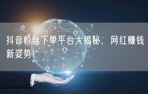 抖音粉丝下单平台大揭秘，网红赚钱新姿势！
