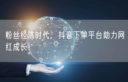 粉丝经济时代，抖音下单平台助力网红成长！