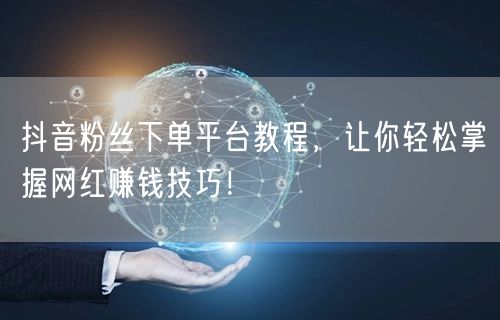 抖音粉丝下单平台教程，让你轻松掌握网红赚钱技巧！